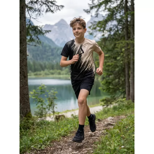  Dětské funkční triko premium ALTISPORT VOJ/ALK006TR01 ČERNÁ/HNĚDÁ 