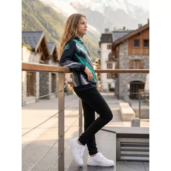  Dětská funkční mikina premium ALTISPORT VOJ/ALK001MI01 ČERNÁ/TYRKYSOVÁ 