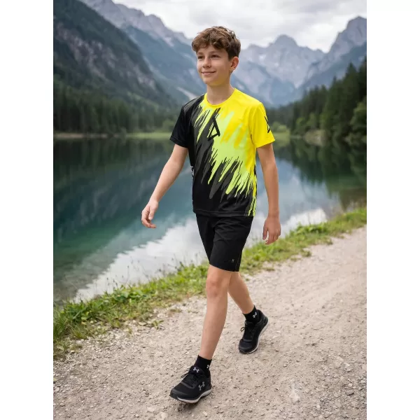  Dětské funkční triko premium ALTISPORT VOJ/ALK006TR01 ČERNOŽLUTÁ 