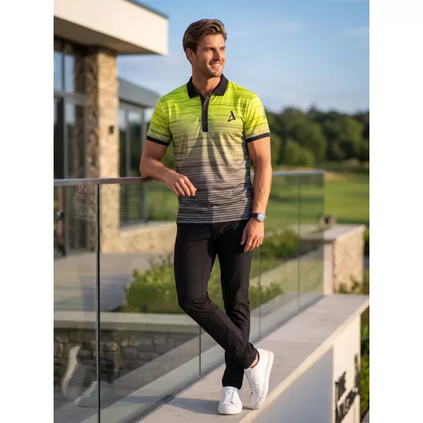  Pánské funkční triko s límečkem premium ALTISPORT VOJ/ALM031TR05 ČERNÁ/NEON YELLOW 