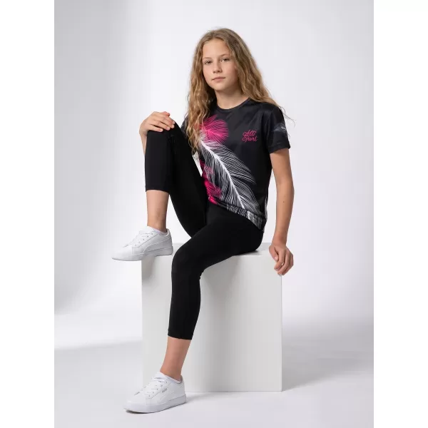  Dětské funkční triko premium ALTISPORT VOJ/ALK001TR01 ČERNÁ/RŮŽOVÁ 