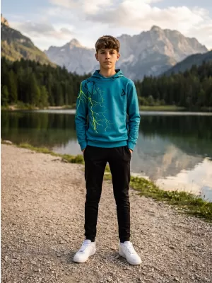 Dětská funkční mikina premium ALTISPORT VOJ/ALK004MI01 PETROLEJOVÁ/ŽLUTÁ