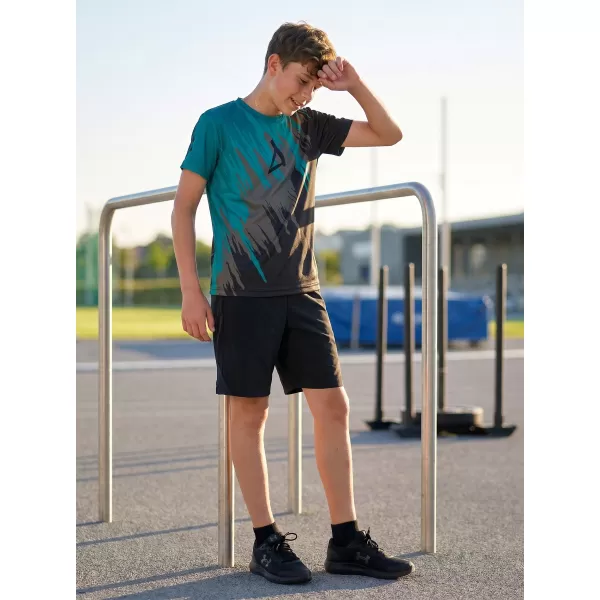  Dětské funkční triko premium ALTISPORT VOJ/ALK006TR01 ČERNÁ/PETROLEJOVÁ 