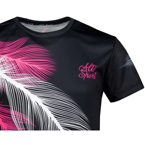  Dětské funkční triko premium ALTISPORT VOJ/ALK001TR01 ČERNÁ/RŮŽOVÁ 