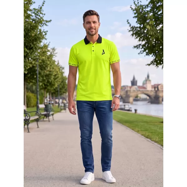  Pánské funkční triko s límečkem premium ALTISPORT VOJ/ALM000TR05 NEON YELLOW 