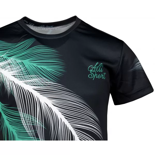  Dětské funkční triko premium ALTISPORT VOJ/ALK001TR01 ČERNÁ/TYRKYSOVÁ 