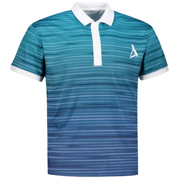  Pánské funkční triko s límečkem premium ALTISPORT VOJ/ALM031TR05 EMERALD/MODRÁ 
