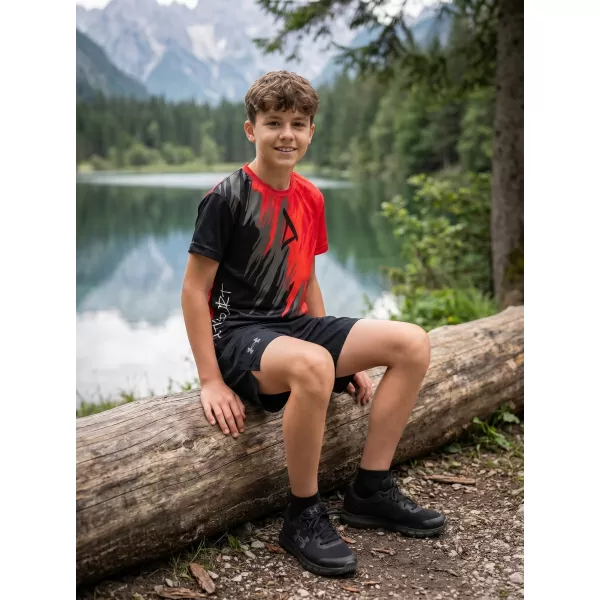  Dětské funkční triko premium ALTISPORT VOJ/ALK006TR01 ČERNÁ/ČERVENÁ 