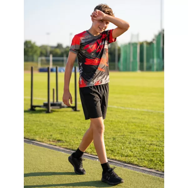  Dětské funkční triko premium ALTISPORT VOJ/ALK014TR01 ČERNÁ/ČERVENÁ 