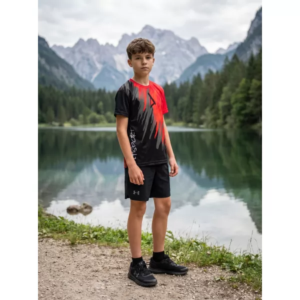 Dětské funkční triko premium ALTISPORT VOJ/ALK006TR01 ČERNÁ/ČERVENÁ 