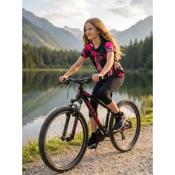  Dětské funkční triko premium ALTISPORT VOJ/ALK010TR01 ČERNÁ/SVĚTLE RŮŽOVÁ 