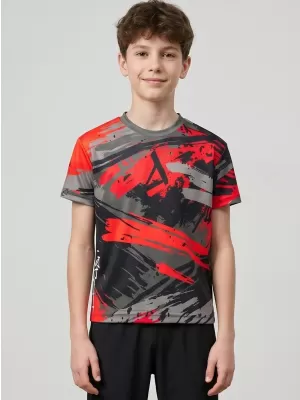 Dětské funkční triko premium ALTISPORT VOJ/ALK014TR01 ČERNÁ/ČERVENÁ