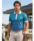 Pánské funkční triko s límečkem premium ALTISPORT VOJ/ALM031TR05 EMERALD/MODRÁ