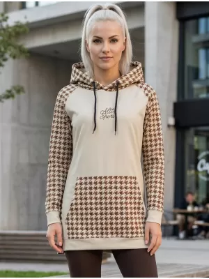 Dámská funkční prodloužená mikina premium ALTISPORT VOJ/ALW048MI03 HNĚDÁ