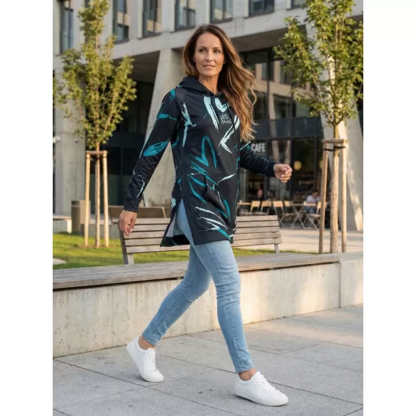  Dámská funkční prodloužená mikina premium ALTISPORT VOJ/ALW049MI03 ČERNOMODRÁ 
