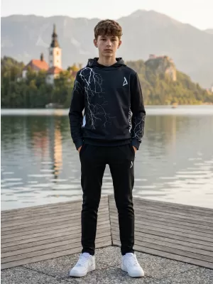 Dětská funkční mikina premium ALTISPORT VOJ/ALK004MI01 ČERNOBÍLÁ