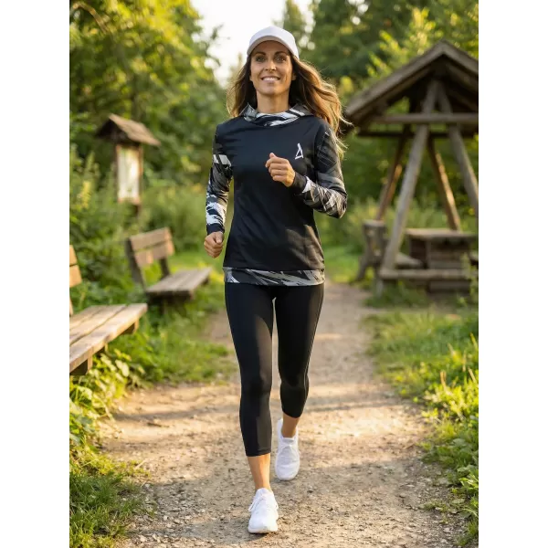  Dámská funkční mikina premium ALTISPORT VOJ/ALW039MI01 ČERNÁ/BÍLÁ 