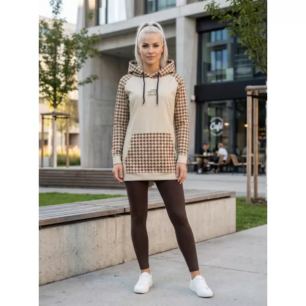  Dámská funkční prodloužená mikina premium ALTISPORT VOJ/ALW048MI03 HNĚDÁ 