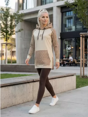 Dámská funkční prodloužená mikina premium ALTISPORT VOJ/ALW048MI03 HNĚDÁ
