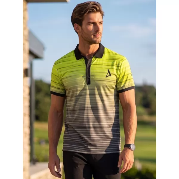  Pánské funkční triko s límečkem premium ALTISPORT VOJ/ALM031TR05 ČERNÁ/NEON YELLOW 