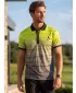Pánské funkční triko s límečkem premium ALTISPORT VOJ/ALM031TR05 ČERNÁ/NEON YELLOW