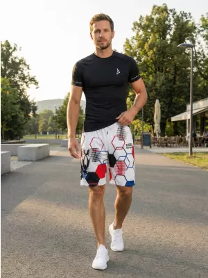 Pánské funkční kraťasy bez kapes premium ALTISPORT VOJ/ALM036KRA02 HEXA BÍLÁ