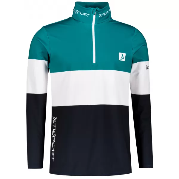  Pánská funkční termo mikina premium ALTISPORT VOJ/ALM051TER03 PETROLEJOVÁ/ČERNÁ 