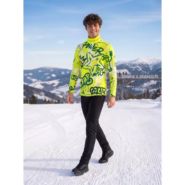  Pánská funkční termo mikina premium ALTISPORT VOJ/ALM054TER03 FLUO ZELENÁ 