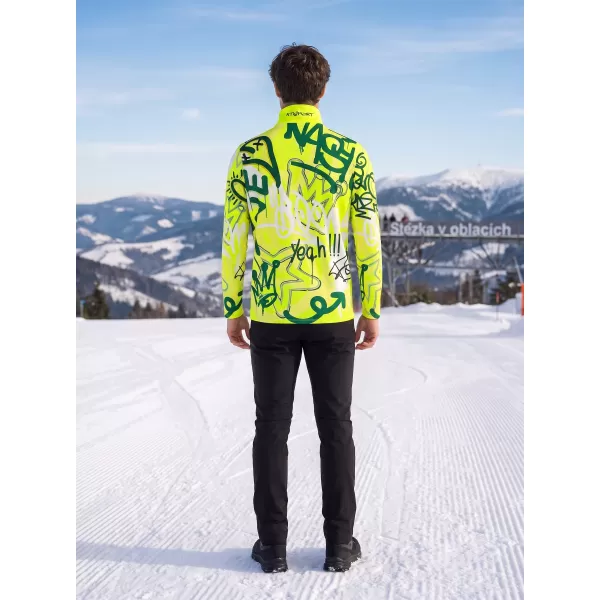  Pánská funkční termo mikina premium ALTISPORT VOJ/ALM054TER03 FLUO ZELENÁ 
