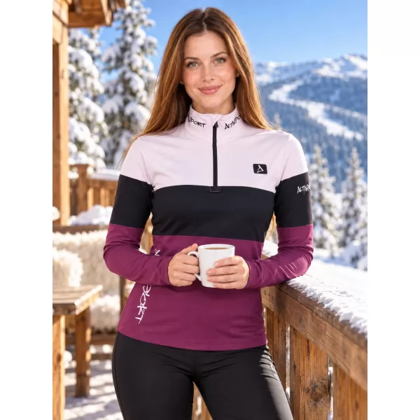  Dámská funkční termo mikina premium ALTISPORT VOJ/ALW051TER03 VÍNOVÁ 