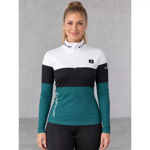  Dámská funkční termo mikina premium ALTISPORT VOJ/ALW051TER03 BÍLOZELENÁ 