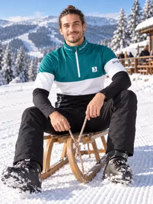 Pánská funkční termo mikina premium ALTISPORT VOJ/ALM051TER03 PETROLEJOVÁ/ČERNÁ