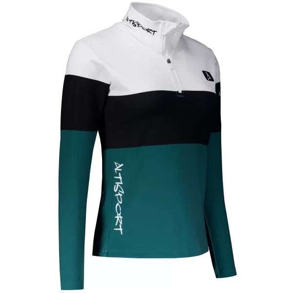  Dámská funkční termo mikina premium ALTISPORT VOJ/ALW051TER03 BÍLOZELENÁ 