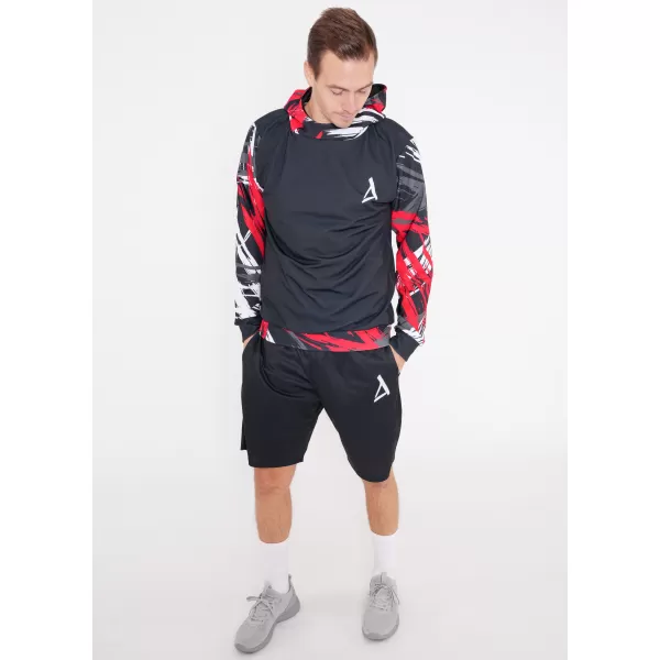  Pánská funkční mikina premium ALTISPORT VOJ/ALM039MI01 ČERNOČERVENÁ 