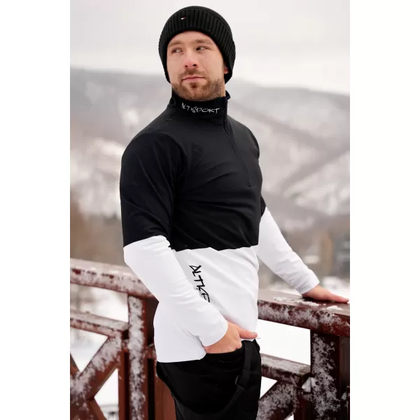  Pánská funkční termo mikina premium ALTISPORT VOJ/ALM051TER03 ČERNOBÍLÁ 