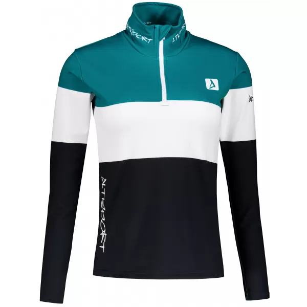  Dámská funkční termo mikina premium ALTISPORT VOJ/ALW051TER03 PETROLEJOVÁ-ČERNÁ 