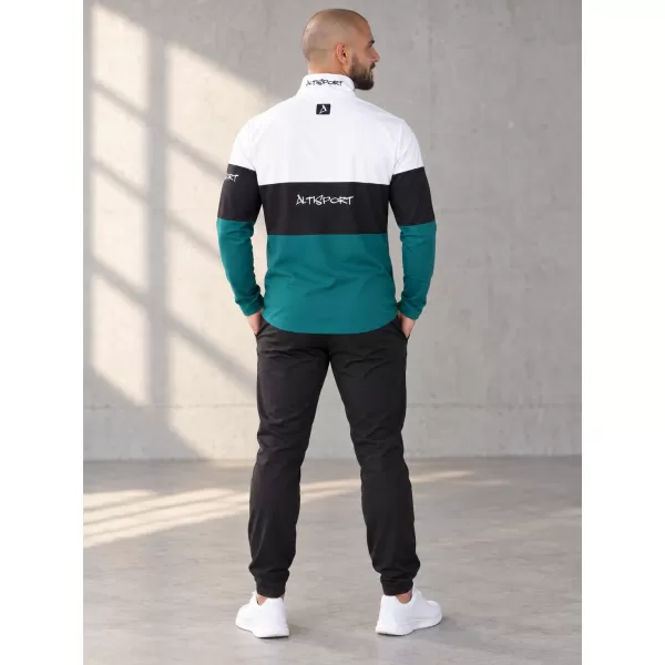  Pánská funkční termo mikina premium ALTISPORT VOJ/ALM051TER03 BÍLOZELENÁ 