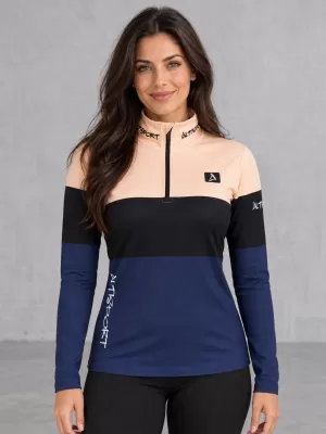 Dámská funkční termo mikina premium ALTISPORT VOJ/ALW051TER03 ORANŽOVÁ/MODRÁ