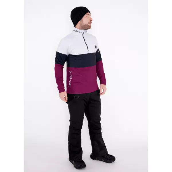  Pánská funkční termo mikina premium ALTISPORT VOJ/ALM051TER03 VÍNOVÁ 