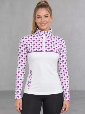 Dámská funkční termo mikina premium ALTISPORT VOJ/ALW048TER03 BÍLÁ/FIALOVÁ