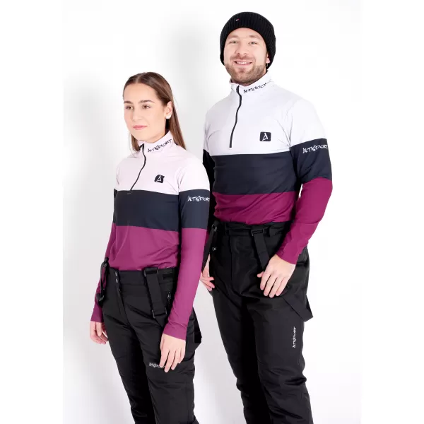  Pánská funkční termo mikina premium ALTISPORT VOJ/ALM051TER03 VÍNOVÁ 