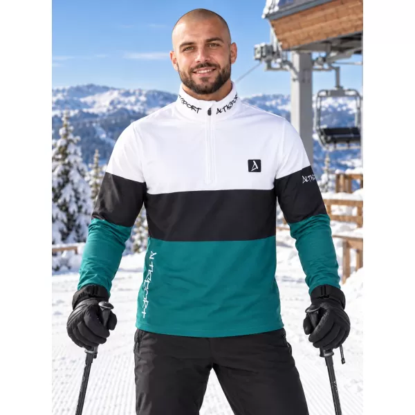  Pánská funkční termo mikina premium ALTISPORT VOJ/ALM051TER03 BÍLOZELENÁ 