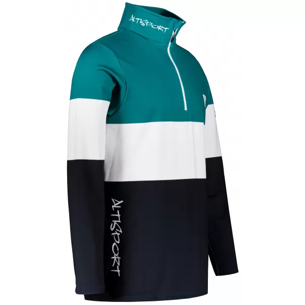  Pánská funkční termo mikina premium ALTISPORT VOJ/ALM051TER03 PETROLEJOVÁ/ČERNÁ 