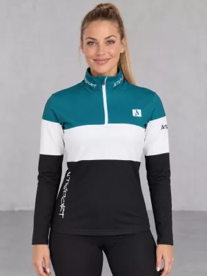 Dámská funkční termo mikina premium ALTISPORT VOJ/ALW051TER03 PETROLEJOVÁ-ČERNÁ