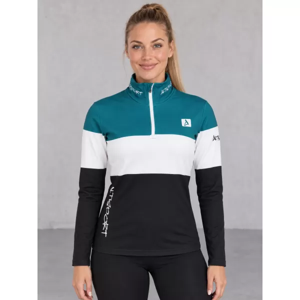  Dámská funkční termo mikina premium ALTISPORT VOJ/ALW051TER03 PETROLEJOVÁ-ČERNÁ 
