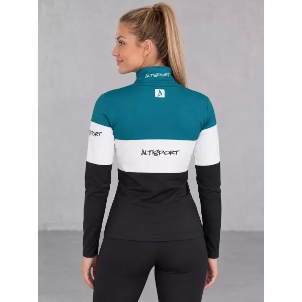  Dámská funkční termo mikina premium ALTISPORT VOJ/ALW051TER03 PETROLEJOVÁ-ČERNÁ 