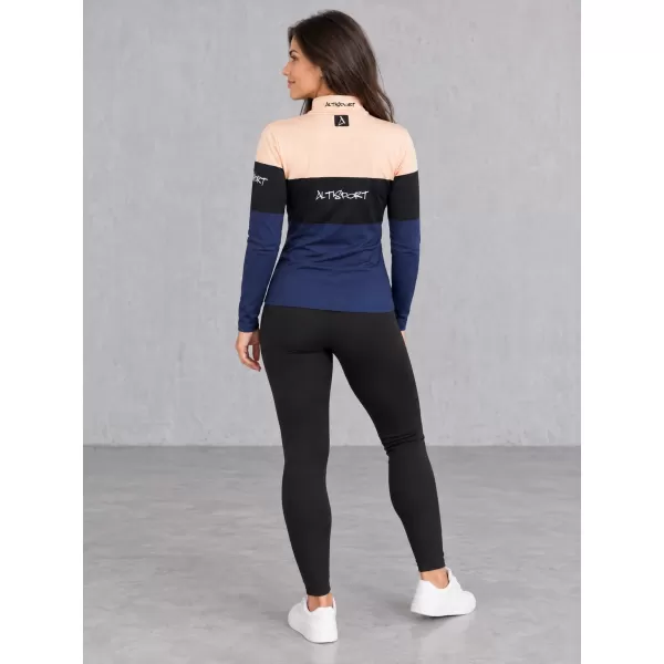  Dámská funkční termo mikina premium ALTISPORT VOJ/ALW051TER03 ORANŽOVÁ/MODRÁ 
