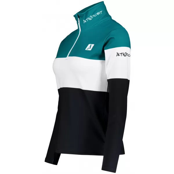  Dámská funkční termo mikina premium ALTISPORT VOJ/ALW051TER03 PETROLEJOVÁ-ČERNÁ 