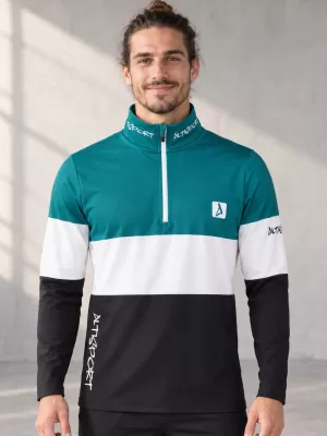 Pánská funkční termo mikina premium ALTISPORT VOJ/ALM051TER03 PETROLEJOVÁ/ČERNÁ