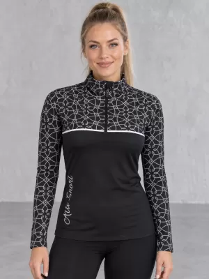 Dámská funkční termo mikina premium ALTISPORT VOJ/ALW053TER03 ČERNOBÍLÁ